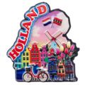 Typisch Hollands Magnet Holland - Mills-Bicycle-Houses-Tulips Holland/Amsterdam