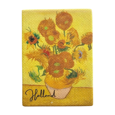 Typisch Hollands Magnet mini painting - Canvas - Sunflowers - Vincent van Gogh