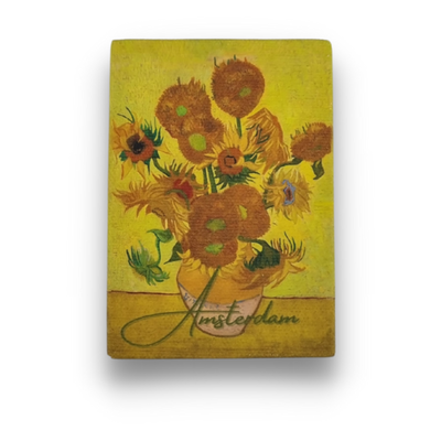 Museumgifts Holland Magneet minischilderij - Canvas -  Zonnebloemen - Vincent van Gogh