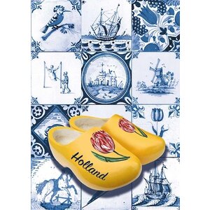 Heinen Delfts blauw Single card - Delft blue - Classic with clogs