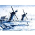 Heinen Delfts blauw Enkele kaart - Delfts blauw - Klassiek met molenlandschap