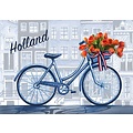 Heinen Delftware Single card - Delft blue - Holland - Bicycle