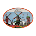Typisch Hollands Aufkleber oval - Holland - Mühlenlandschaft