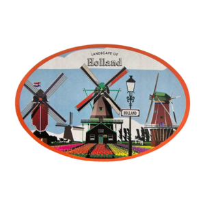Typisch Hollands Sticker oval - Holland - Mill landscape