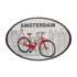 Typisch Hollands Aufkleber oval - Amsterdam - Fassadenhäuser und Fahrrad
