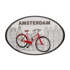Typisch Hollands Sticker ovaal - Amsterdam - gevelhuisjes en fiets