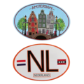 Typisch Hollands Stickerset  ovaal - Amsterdam en Nederland