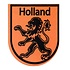 Typisch Hollands Sticker bagde-vorm - Oranje - Leeuw Holland