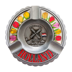 Typisch Hollands Ashtray around Holland - tulips - Pewter colored