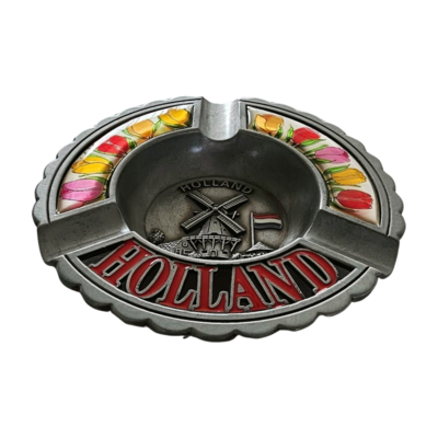 Matix Ashtray around Holland - tulips - Tin color