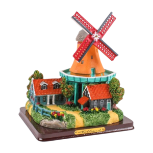 Matix Tower windmill - Yellow 16 cm in transparent gift packaging