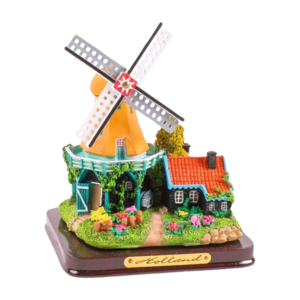Typisch Hollands Regalmühle - Gelb 12 cm in transparenter Geschenkverpackung