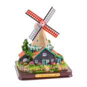 Matix Stellingmolen -Grijs  12 cm in transparante geschenkverpakking