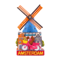 Typisch Hollands Magneet molen & fiets Amsterdam