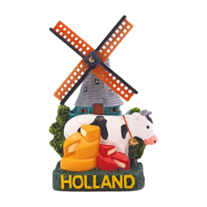 Typisch Hollands Magneet molen & koeien - kaas