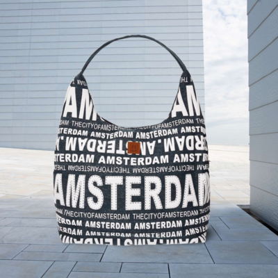 Typisch Hollands Grote schoudertas Tas Holland Blauw Bloemen Typisch Hollands
