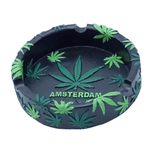 Typisch Hollands Asbak Amsterdam -Cannabis  in strak reliëf-design