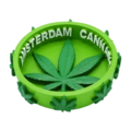 Typisch Hollands Ashtray Amsterdam -Cannabis in relief design 10cm