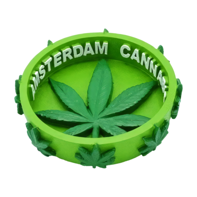 Typisch Hollands Asbak Amsterdam -Cannabis in strak reliëf-design