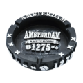 TTD Gifts Ashtray Amsterdam -Black and White in sleek relief design 10cm