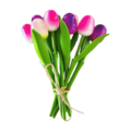Typisch Hollands Houten Tulpen (20cm)in MIX boeket.  - Roze-Wit en Violet kleuren