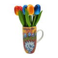 Typisch Hollands Wooden Tulips (18cm) in Beautiful Coffee Cup