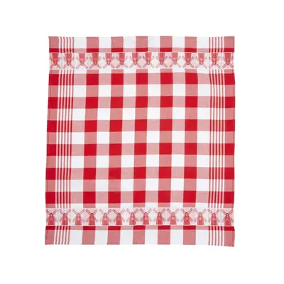 Typisch Hollands Tea towel - Red checked - Windmills