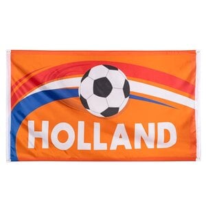 Typisch Hollands Vlag Holland voetbal - Oranje en Nederlandse wimpel (90 x 150 cm)