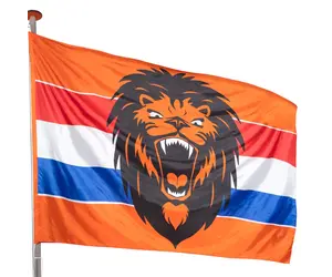 Everflag Holland Flagge 90x150 Cm, Orange Mit Löwe - Wetterfest, UV-beständig, Mit Messingösen