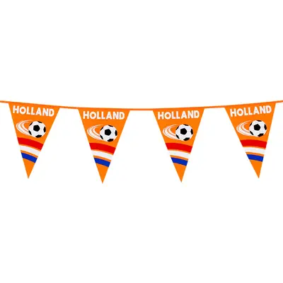 Typisch Hollands Orange-Holländische Wimpelkette, 6 Meter