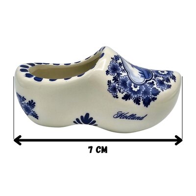 Heinen Delfts blauw Delfts blauwe klomp met traditioneel molenlandschap