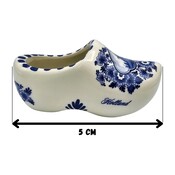 Heinen Delfts blauw Delft blue clog with traditional mill landscape