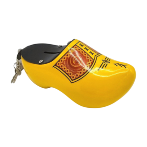 Typisch Hollands Savings clog yellow with traditional farmhouse piping decoration