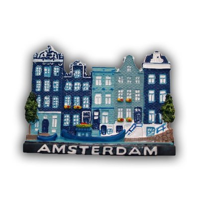 Typisch Hollands Amsterdam Magnet Blau