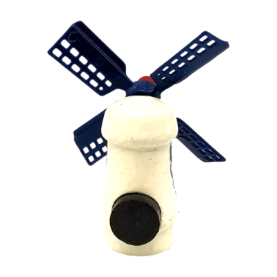 Typisch Hollands Magneet - Molen Delfts blauw (draaiende wieken)
