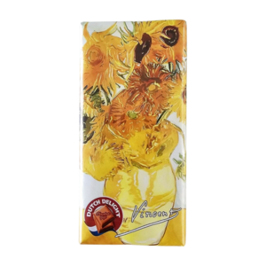 Typisch Hollands Schokoriegel - Milch - in holländischer Geschenkverpackung (Vincent van Gogh) Sonnenblumen.