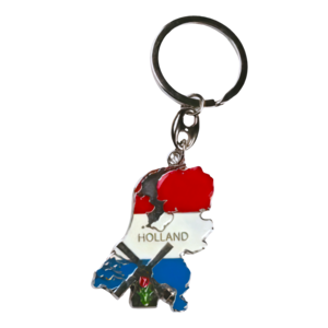 TTD Gifts Sleutelhanger - Landkaart Nederland ( Molen)