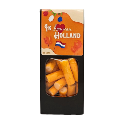Typisch Hollands Holländische Süßigkeiten - Black Box - Orange orangefarbene Stäbchen