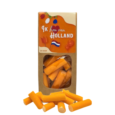 Typisch Hollands Dutch candy - Kraft box Orange - Orange orange sticks