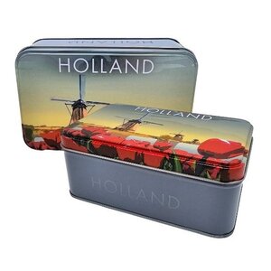 Typisch Hollands Souvenirblik tulpen- geschikt voor koekjes, chocolaatjes  of snoep