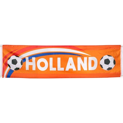 Typisch Hollands Banner Holland - Fußbälle - Orange und Rot-Weiß-Blau 180x50cm