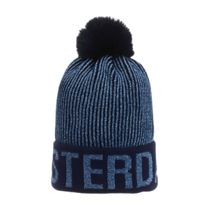 Typisch Hollands Short Hat Amsterdam Jeans-blue with text Amsterdam on the front