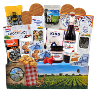 www.typisch-hollands-geschenkpakket.nl Holland cadeau-pakket (Vensterdoos - Hollands weiland) foodpakket