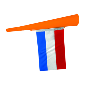 Typisch Hollands Orange horn with Dutch flag