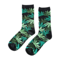 Holland sokken Herrensocken – Schwarz-3 Grüntöne (Cannabis) – Größen 41–46