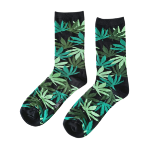 Holland sokken Men's Socks - Black-3 shades of green Cannabis - Size 41-46