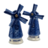 Heinen Delfts blauw Peper en Zoutvaatjes Holland - Molens