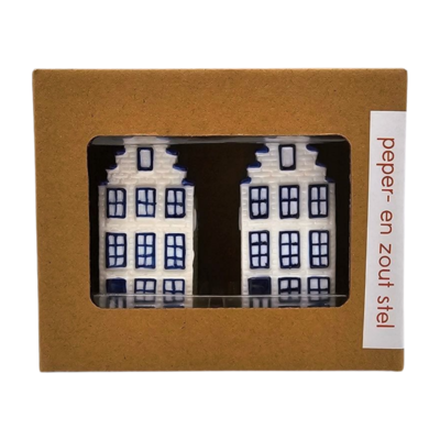 Heinen Delfts blauw Peper en Zoutvaatjes Holland