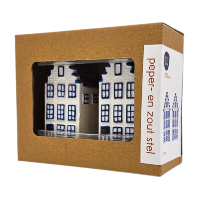 Heinen Delfts blauw Peper en Zoutvaatjes Holland