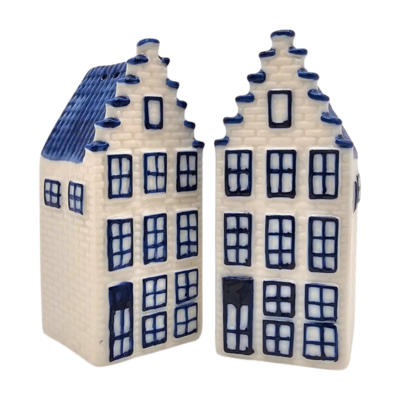 Heinen Delfts blauw Peper en Zoutvaatjes Holland